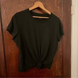 XL Madewell Tie Front Tee Black